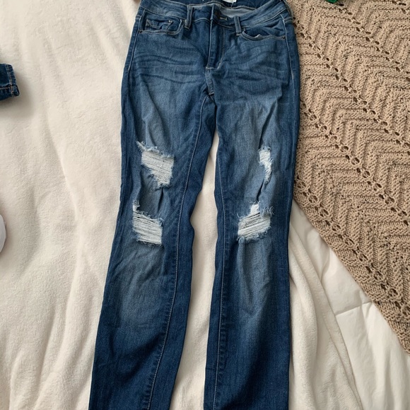 HIDDEN distressed blue jeans - Picture 2 of 3
